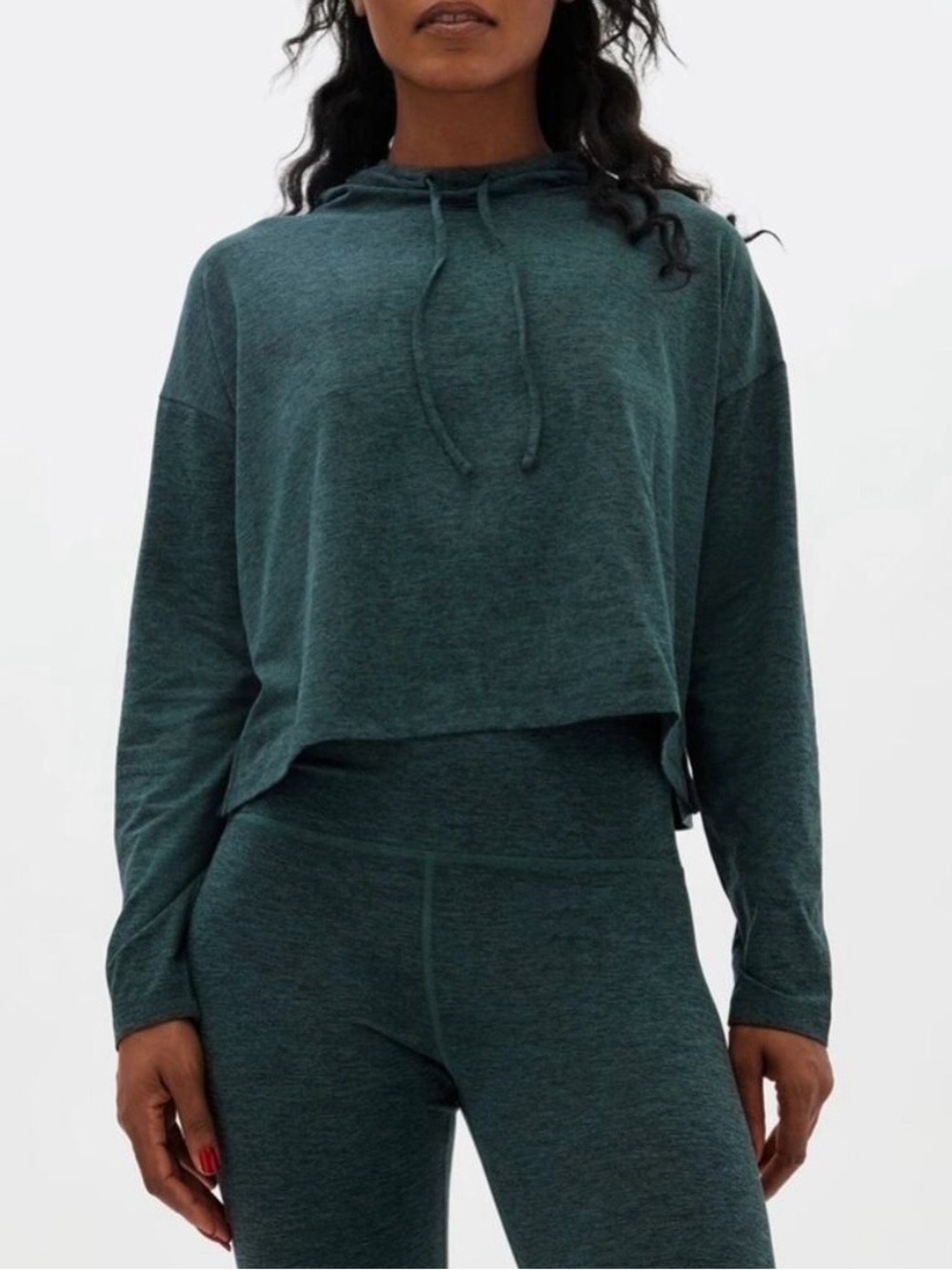 BUNDLE of 2 girlfriend collective Cropped Hoodies - Forest Green and Black
